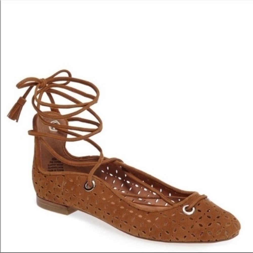 Halogen Suede Lace-Up Flats